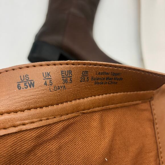 Franco Sarto Womens L-Daya Riding Boots Brown Leather Pointed Toe Zip 6.5 W - Picture 11 of 12